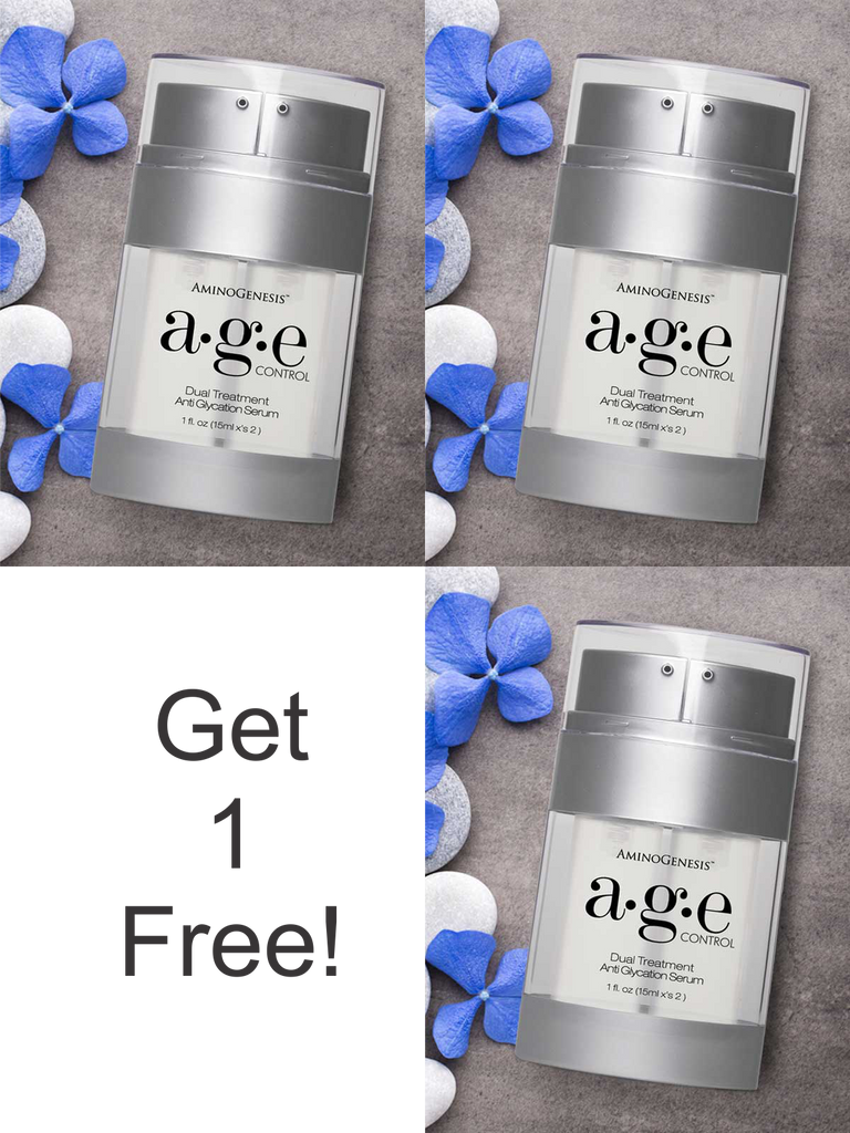 AGE Control Product Image: Anti Glycation Serum One Bottle 15 ml each am and pm formula (total 1 fl oz) Showing Buy 2 get 1 Free